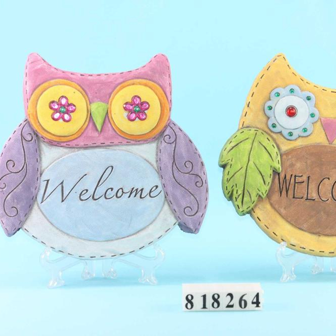 Set of 2 Inspirational Quote Glittered Eyes Owl Garden Stepping Stones, 10"L x 8"W x 0.75"H, Peace and Dream
