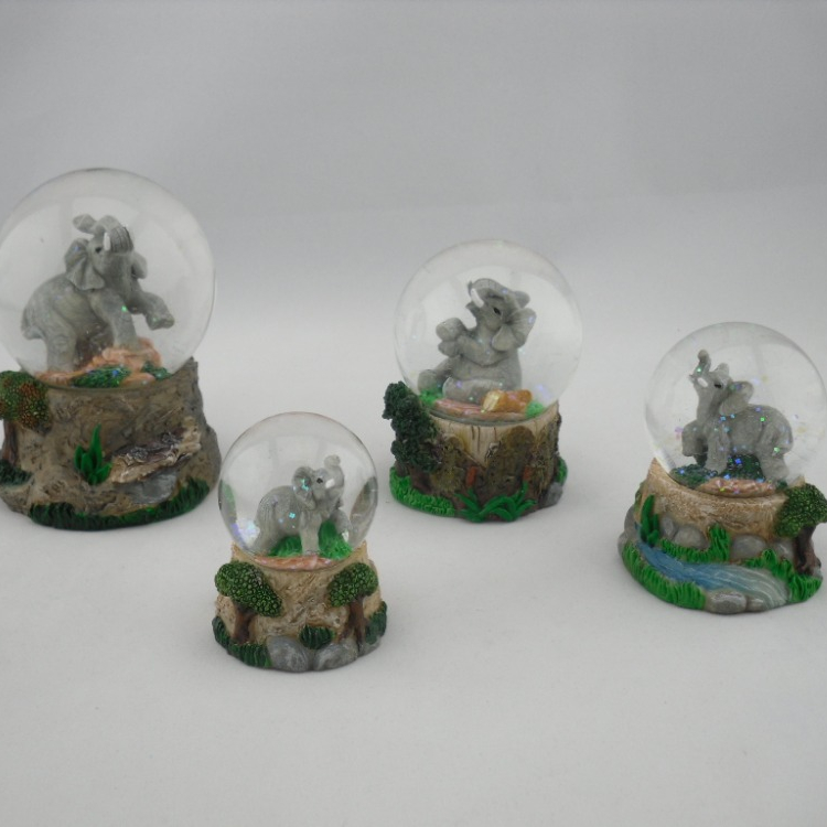 New design elephant snow globe, different shape novelty snow globe wholesale