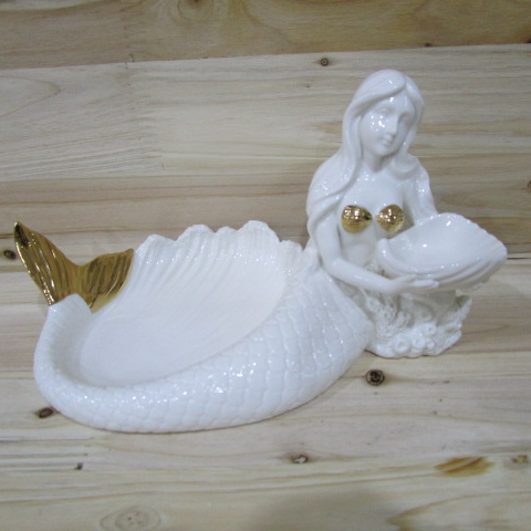 Ceramic Mermaid Ashtray Jewelry Organizer key Storage Tray Box Soap Dish Soap Box/Peanut Bowl/Candy & Nut Dish