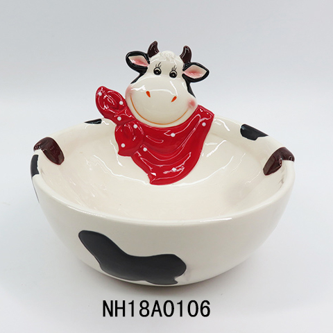 Home Decor Quirky Country Cow Bowl,Ceramic