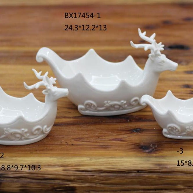 Ceramic Stag Head Decor Bowl Christmas Holiday Decorations