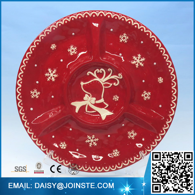 Ceramic Dinnerware Sets,reindeer Chip and Dip Serveware,Christmas Chip and Dip Serveware