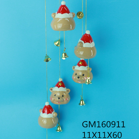 Ceramic Holiday Santa Wind bell, Christmas Wind bells