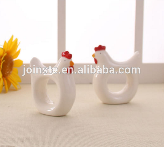 Custom white cock shape bar napkin holder ceramic napkin holder for restaurant