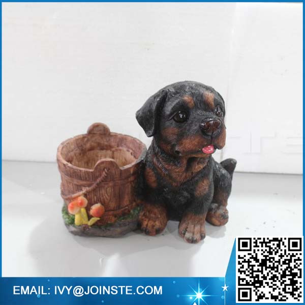 Custom animal shaped plant planter garden resin dog planter