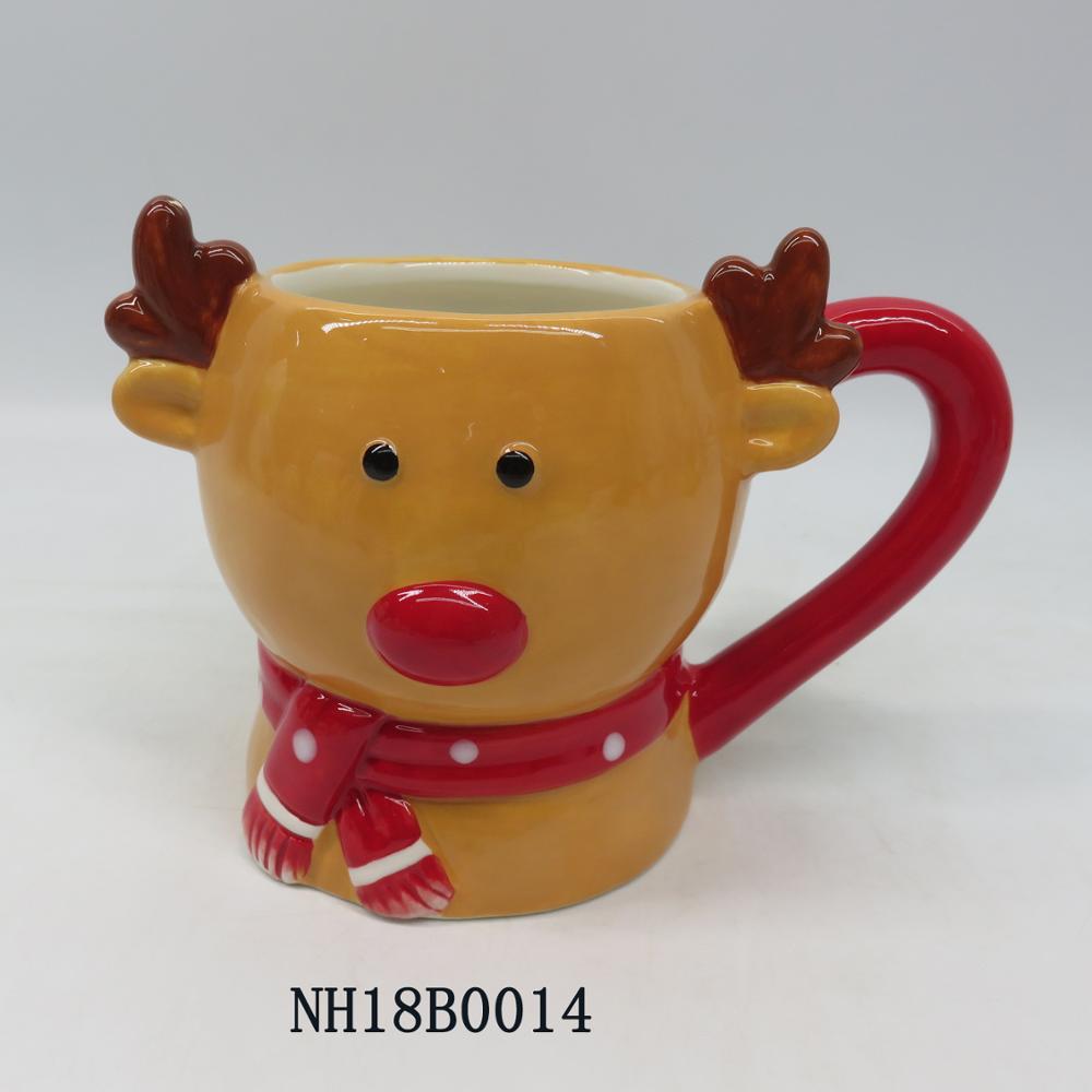 Cartoon Mousse Cup Christmas Ceramic Cake Pudding Cup, reindeer mug, Penguin mug