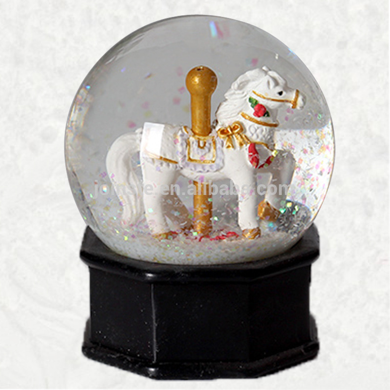 Custom merry-go-round snow globe, Carrousel water globe 100mm