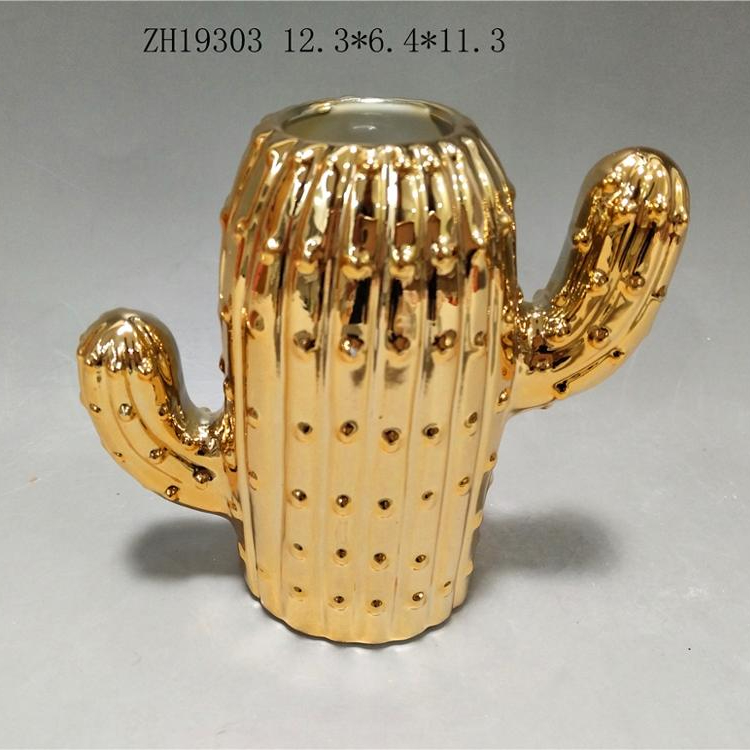 High quality ceramic cactus candle holder wholesale