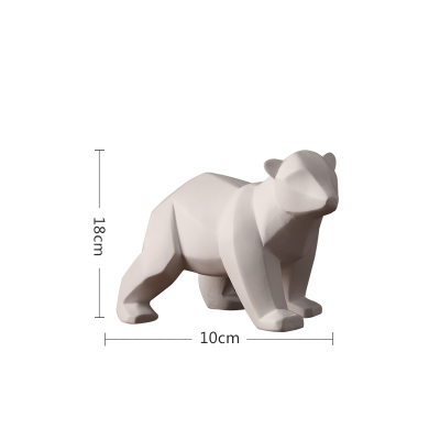 Plain white or black Geometric white bear decoration, polyresin polar bear
