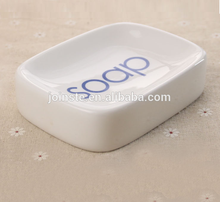 Custom ceramic soap holder,simple white soap tray