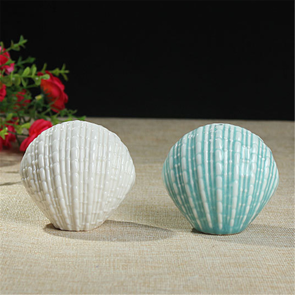 Decorative  shell  salt and pepper shaker set ceramic   mini salt  pepper shaker wholesale