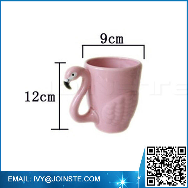 3D Ceramics Flamingos Animal Coffee Mug Water Teacup pink ceramic mug