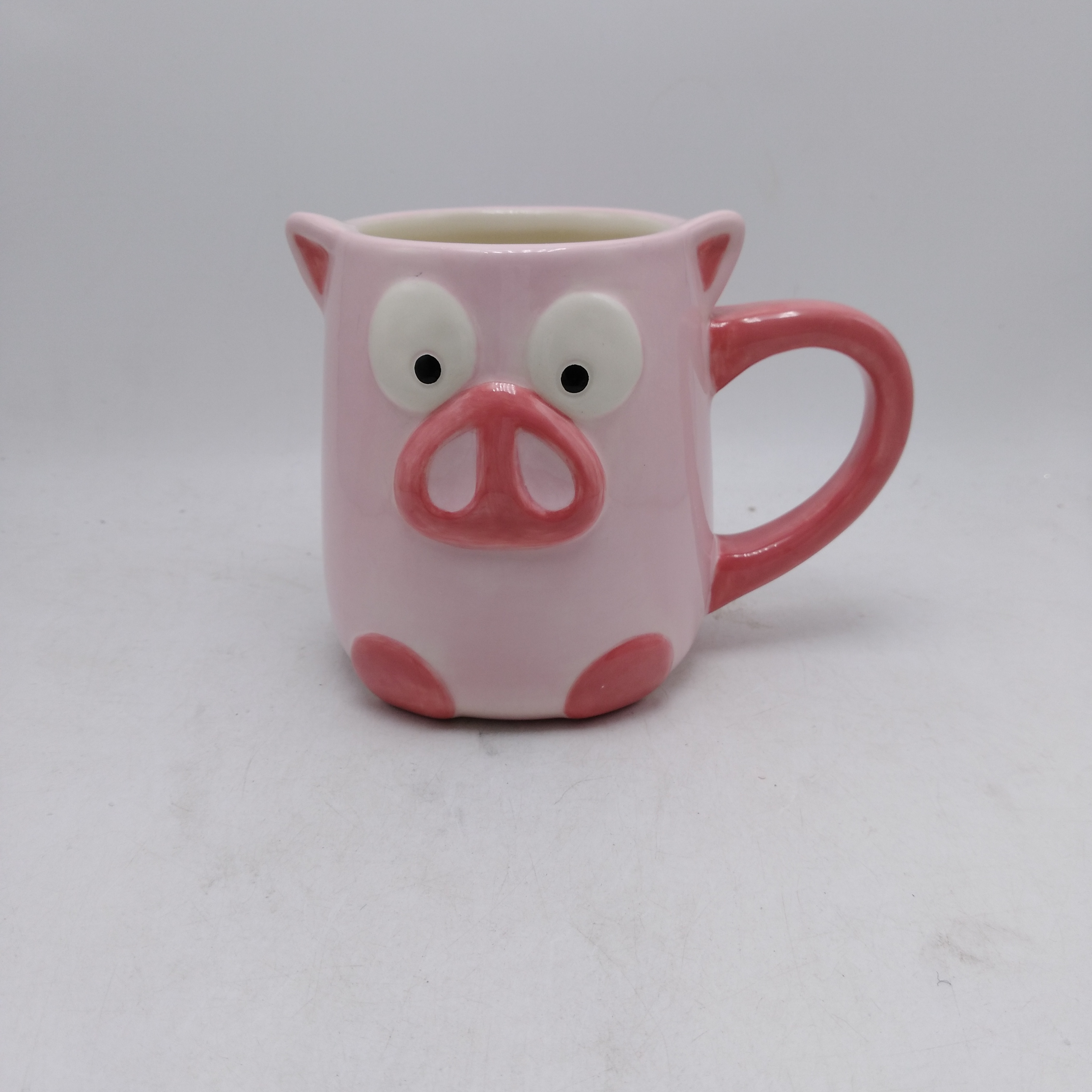 Ceramic Pink Pig Coffee Mug 3D Hand Painted Tea Cup With Handle Cute Gifts 450ml