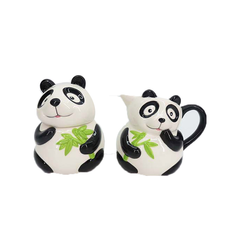 Panda Shaped tea coffee sugar jars,mug with sweet jar