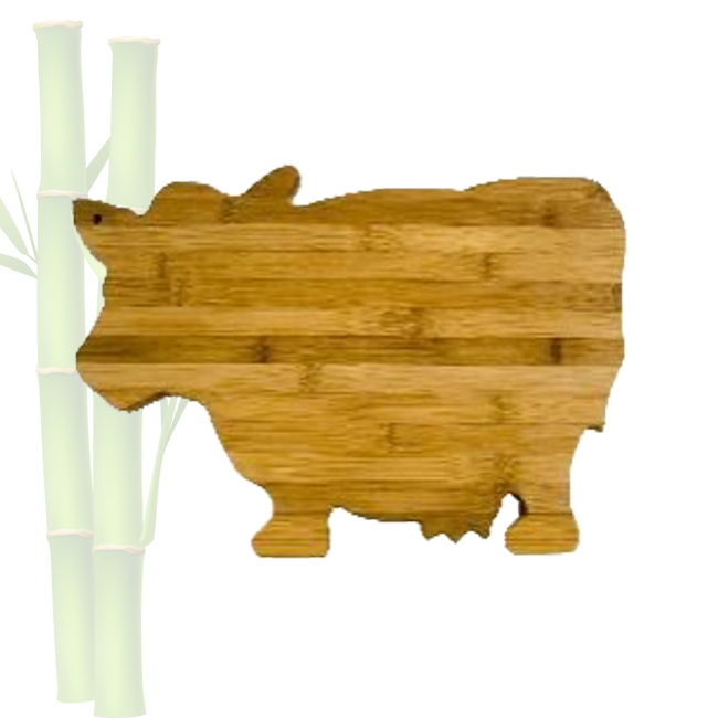 Bamboo Cutting Board – Cow Shaped Bamboo Cutting Board Kitchen Decor Bar Serving Board For Meal Fruit Prep and Bamboo Cheese