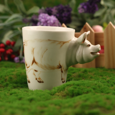Custom Ceramic Pig Mugs,3D Pig Shape Mug,Pig Coffee Cups