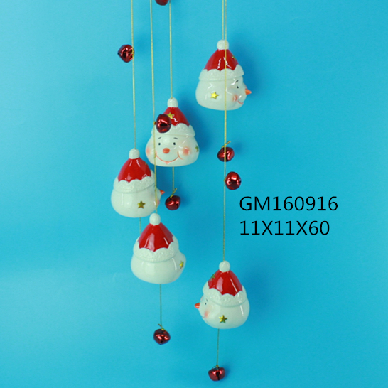 Snowman Ceramic Wind chimes, religious wind bell,angel wind chimes