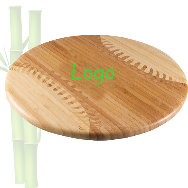 Round Bamboo Cutting Board Team Logo, 12-Inch