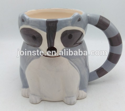 Customized raccoon ceramic milk mug