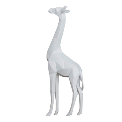 Geometric giraffe decoration,white and black animal figurine,custom animal statue