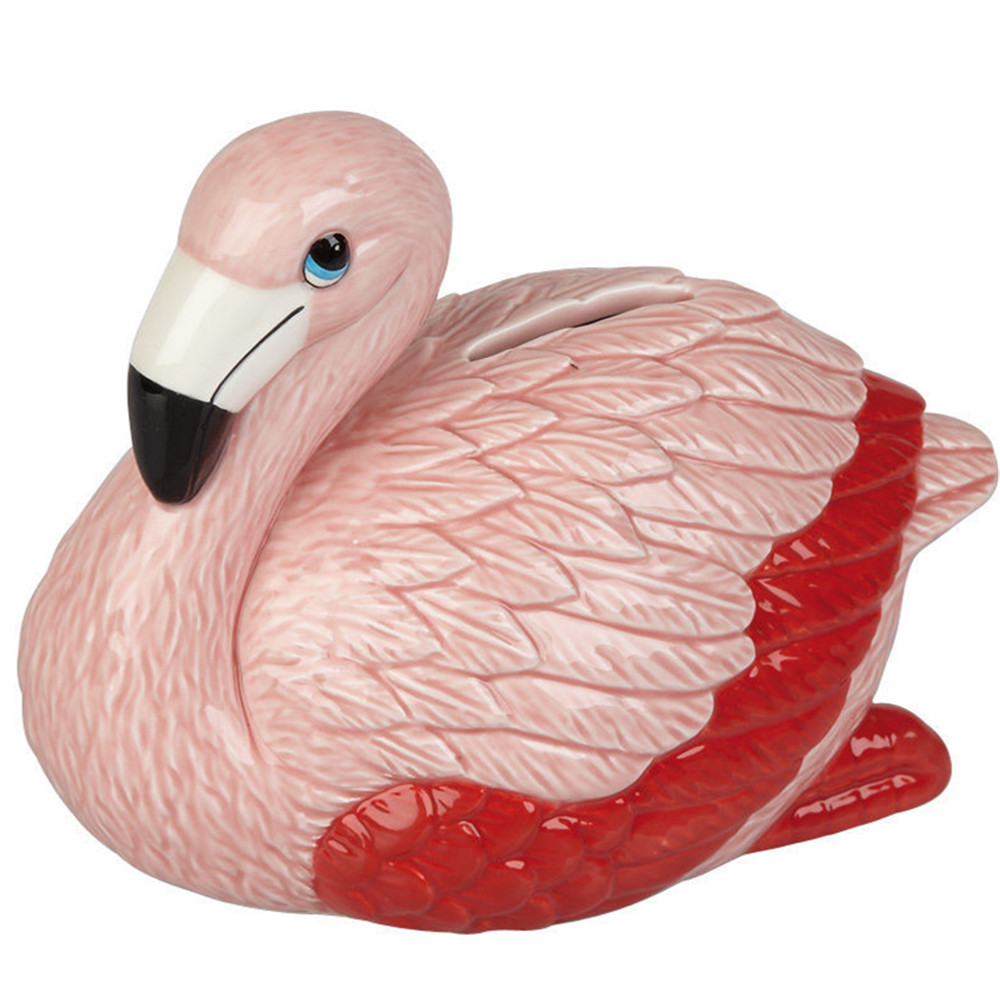 Custom hand made  pink flamingo  money box , money bank  piggy bank