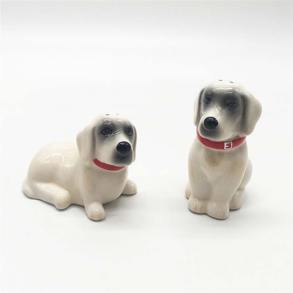 Ceramic cute dog  shape salt and pepper shakers   set