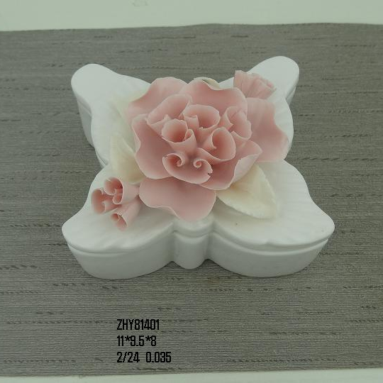 Custom round shape jewelry ring box flower decoration high quality