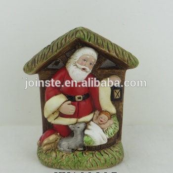 Custom cheap resin Santa nativity set Christmas nativity set decoration