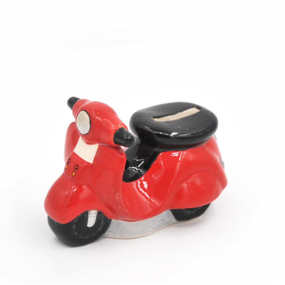 Fashionable ceramic  money bank  hand painted  motorcycle money bank ,money piggy bank