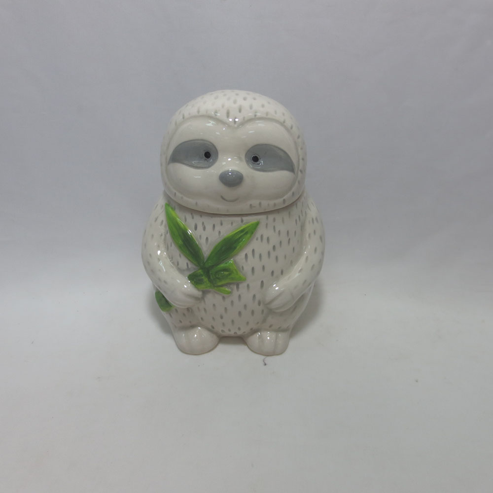 Custom Ceramic Slow Sloth Hinged Jar