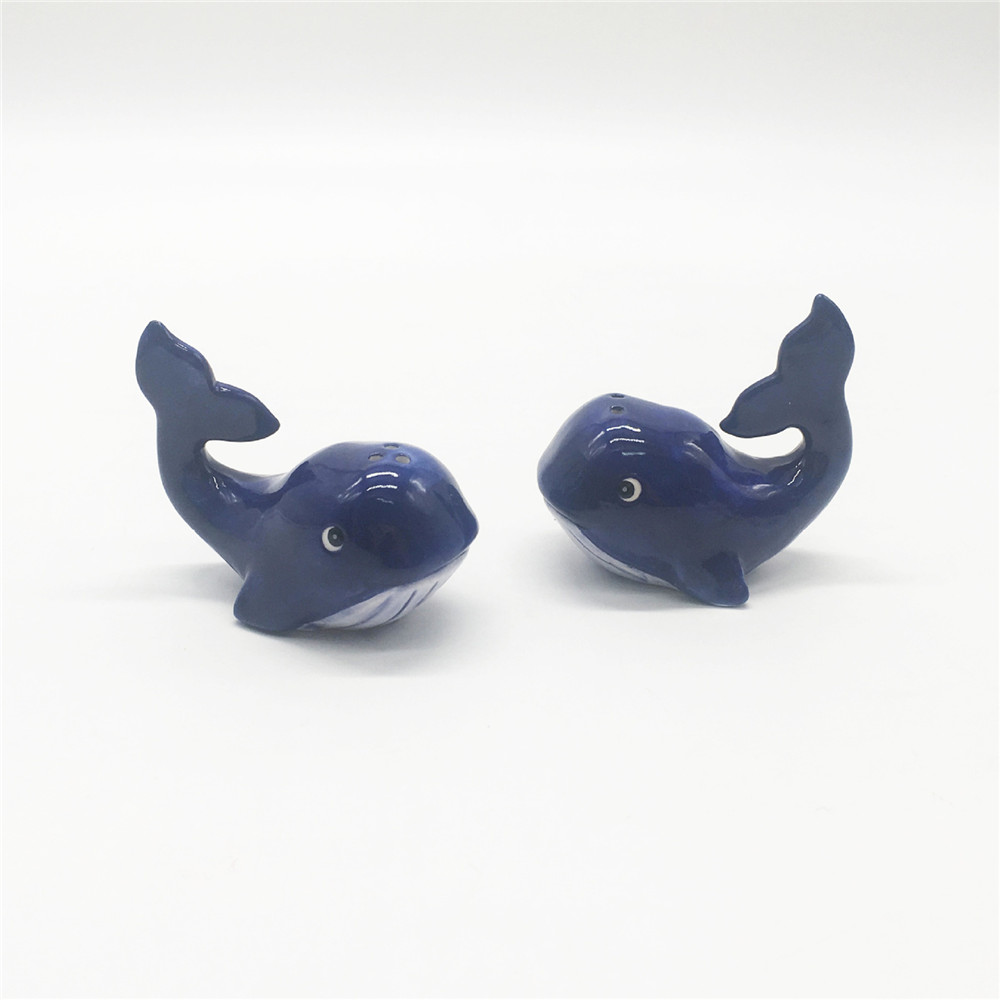cetacean  shape  salt shaker and pepper shaker  blue ceramic  salt & pepper shakers  wholesale