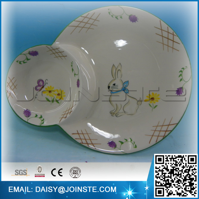 High quality certified Easter rabbit party dinner plate