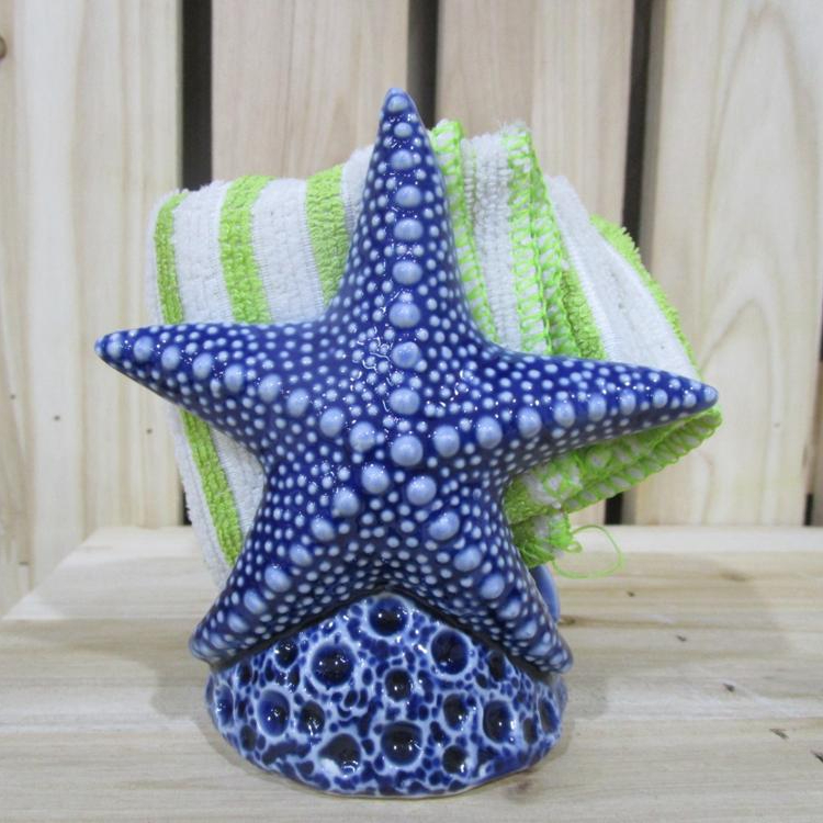 Tropical Nautical Starfish Lunch Napkin Holder, Ceramic, Customized