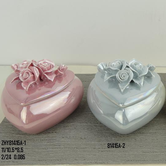 Custom modern heart shape ceramic ring box best gifts