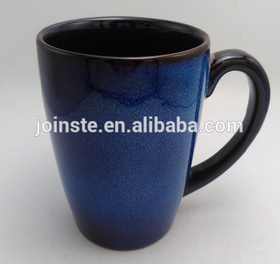 Standard size blue ceramic coffee mug