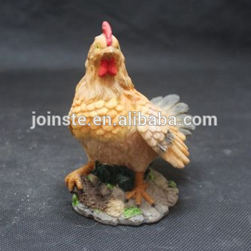 Custom cheap resin handmade painting cock garden ornament outdoor