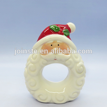 Custom Christmas santa shape ceramic bar napkin holder Christmas decoration