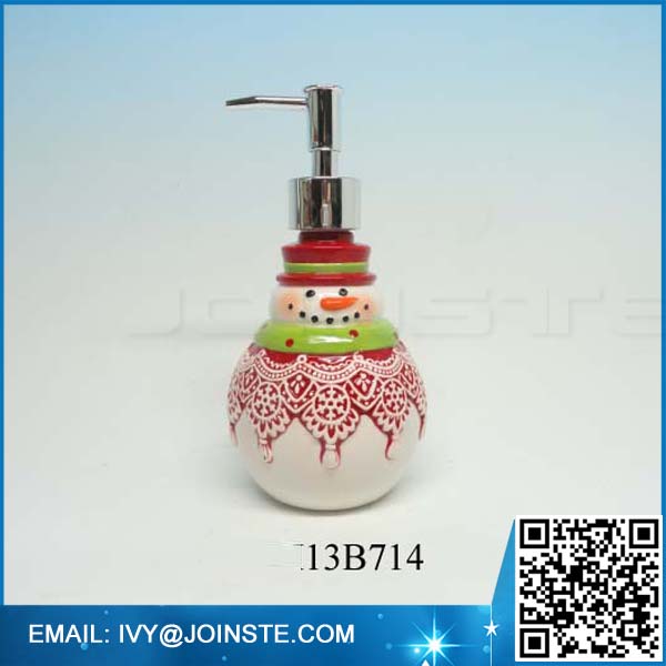 Ceramic soap dispenser Christmas liquid soap dispenser with pump