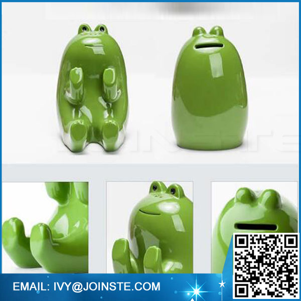 Funny design frog smart phone holder , desktop decor ceramic piggy bank cell phone holders