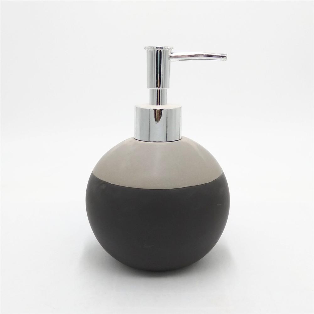 Custom  ceramic Round   Soap dispenser  bottle  black cheap liquid soap dispenser  bulk liquid soap dispenser