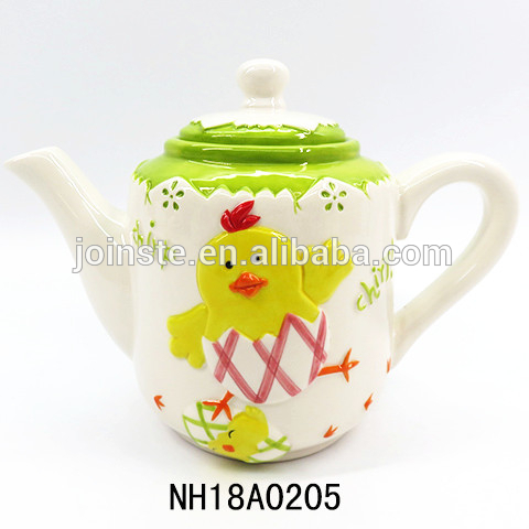 Springtime Easter chicks yellow Ceramic Teapot