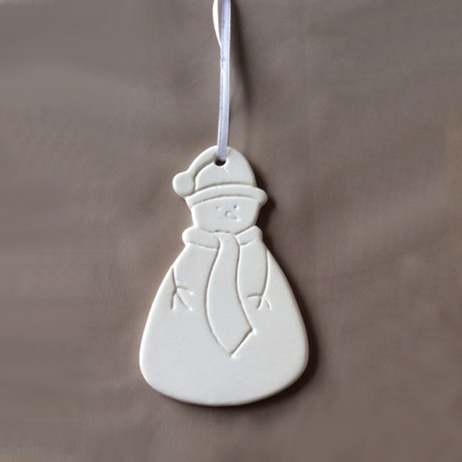 Custom made Hanging ornament Decoration For Christmas, Ceramic,  Snowman