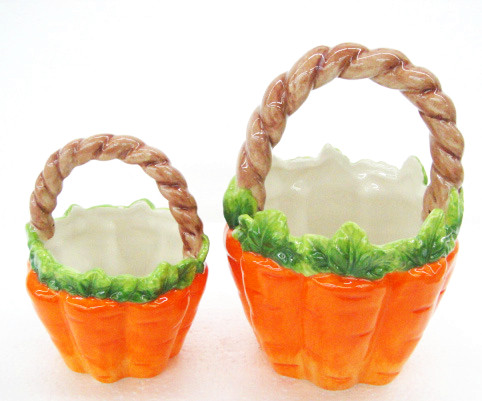 Ceramic easter carrot basket easter egg basket