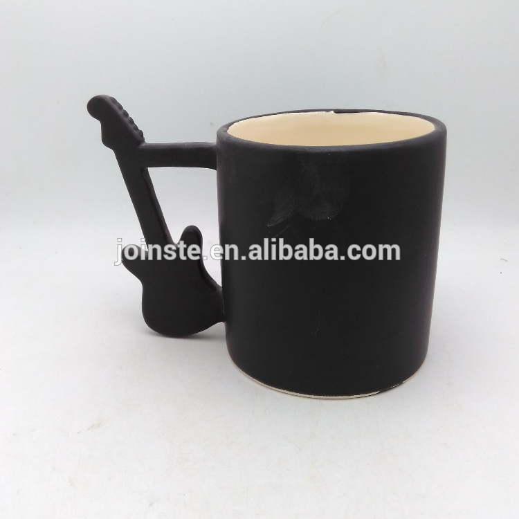 Black guitar ceramic coffee mug