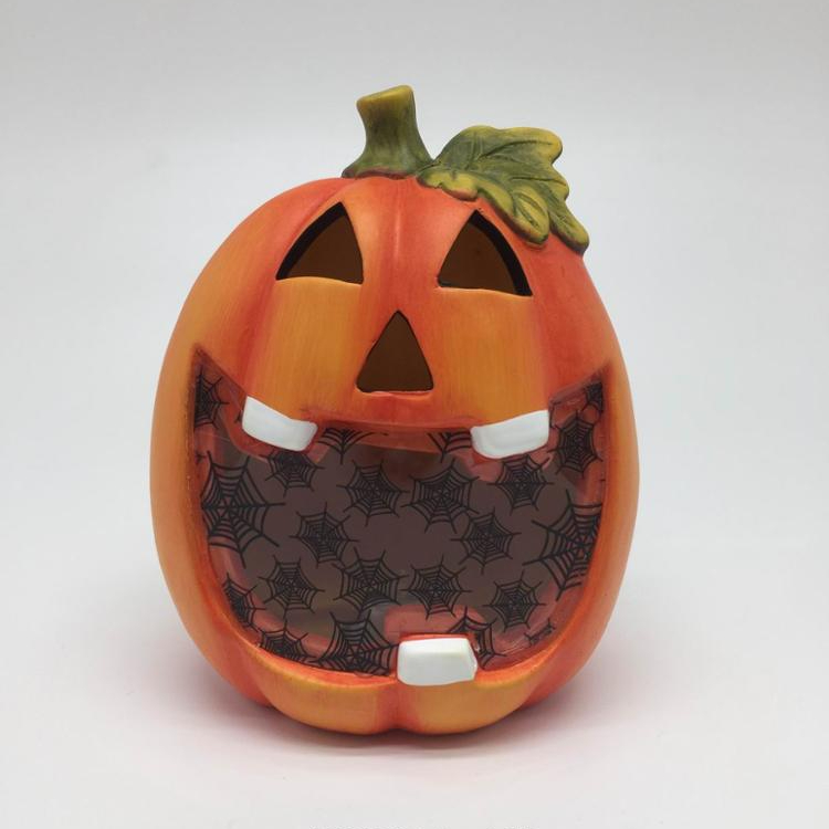 Promotional Halloween candle holder Ceramic Pumpkin for decoration