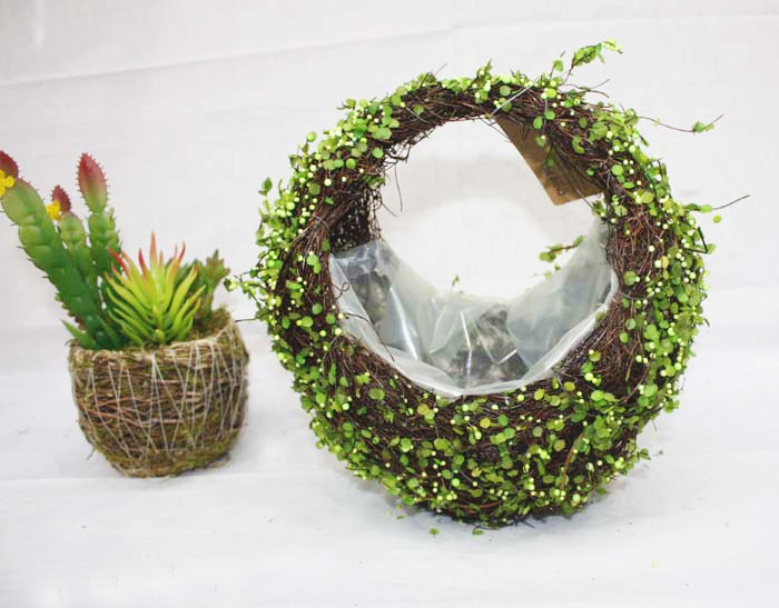 Twig handmade basket for flower,girl flower basket