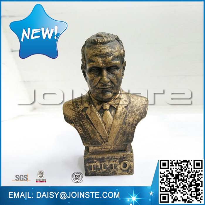 Old Brass Josip Broz Tito bust scupture in resin