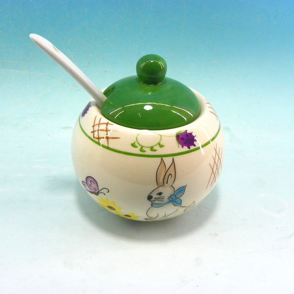 Happy easter  canister ,ceramic easter spice tools
