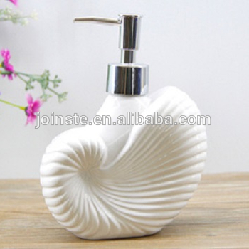 Customized white whelk ceramic lotion pump hand soap dispenser high quality