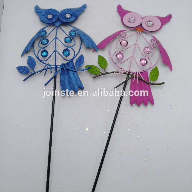 Custom owl flower wrought iron arts iron metal decoration garden items